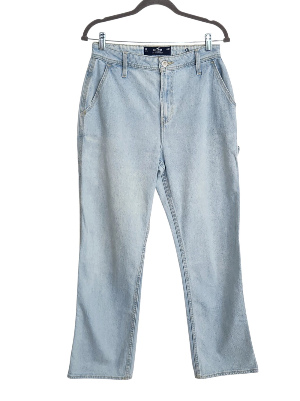 Hollister Womens Light Wash Ultra High Rise Dad Carpenter Jeans Size 6/28